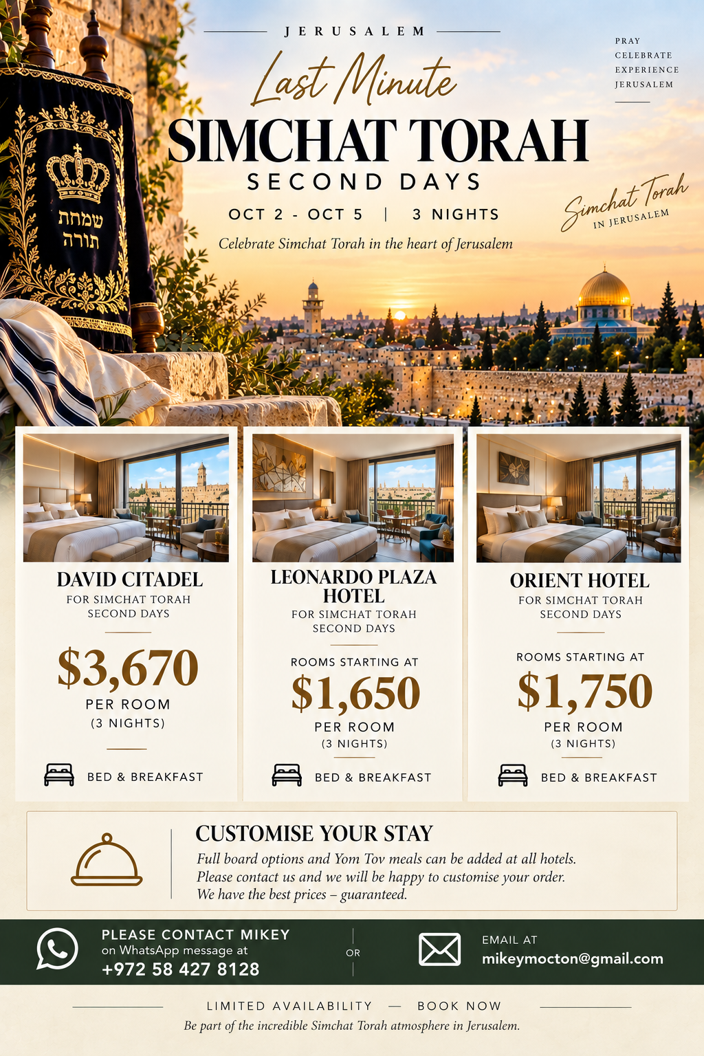 Simchat Torah Second Days — Jerusalem Oct 2–5